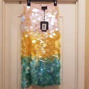 Cynthia Rowley pink ombre sequined skirt